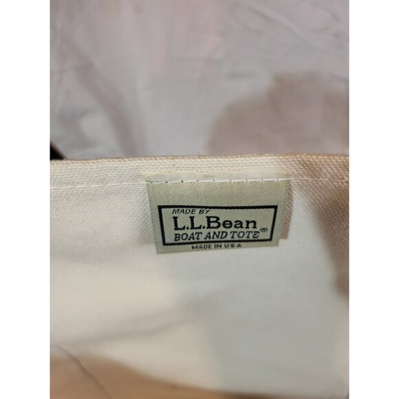 Vintage LL Bean XL Boat & Tote Canvas Black Canvas Bag Monogramed - Picture 4 of 8